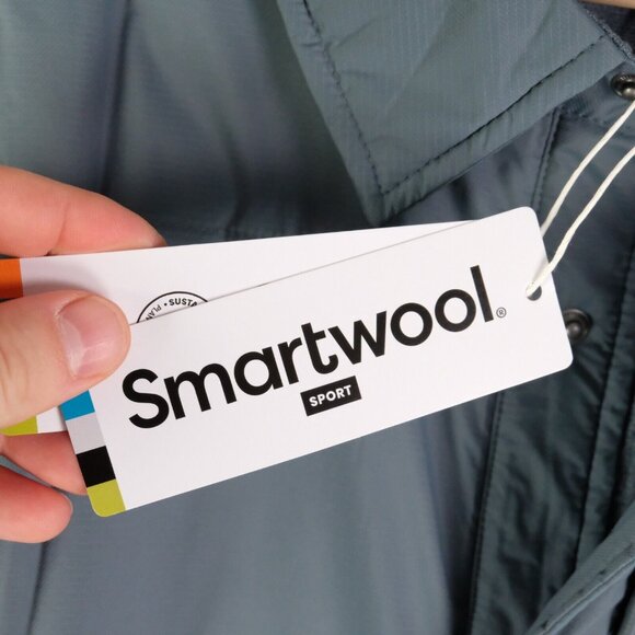 Smartwool Jacket Mens Medium Blue Shacket Shirt Snap Smartloft Pewter JKT - Picture 10 of 12